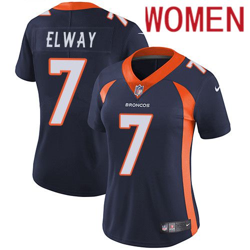 Women Denver Broncos #7 John Elway Navy Blue Nike Vapor Limited NFL Jersey
